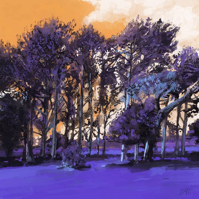 Painting of trees in Cator park