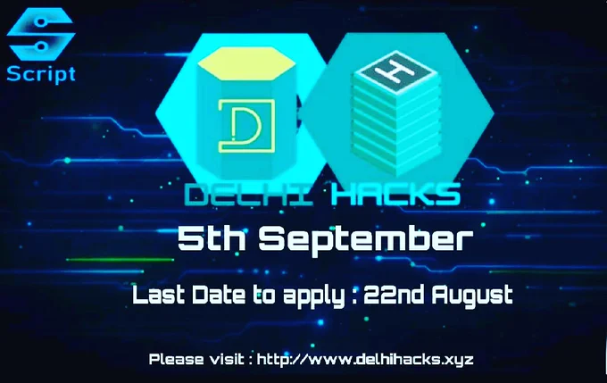 Are you an enthusiastic performer looking for great opportunities during these tough times?
Or are you looking for a community that can help you advance your technical knowledge? What if you get the best of both worlds, in just one single event, where YOU CAN LEARN, AND PERFORM!?  

Script Foundation is here with the *DelhiHacks hackathon* on *5th September 2020*. 
DelhiHacks’ hackathon is geared towards High School and College students. However, any student who is in school or recently graduated may participate! (no matter the age or location, everyone is welcome to share their innovative ideas and win exclusive prizes!)
With various topics like Environment, Health, Education, Inequality, and Poverty, participants will be able to work with other youths all over the world to solve issues related to these topics. 
All the participants will be provided with certificates and enthusiastic participants might even be awarded with goodies! ;)