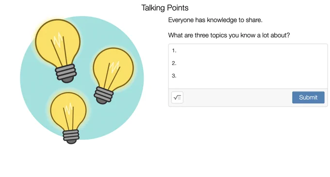 Screenshot from the activity.