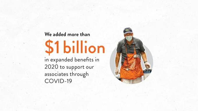 The Home Depot has added more than $1 billion in expanded benefits in 2020 to support our associates through COVID-19.