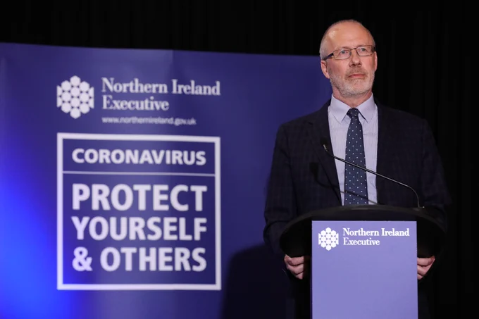 Photograph of Professor Ian Young speaking at a press conference earlier in the year