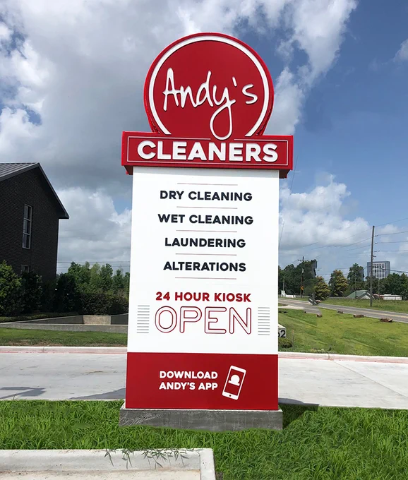 Andy's Cleaners Custom Pylon Sign - Houston, Texas