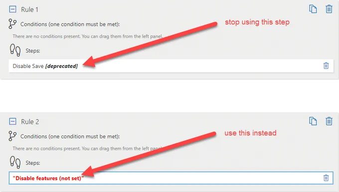 Sintel Forms-Reminder to stop using the Disable Save step