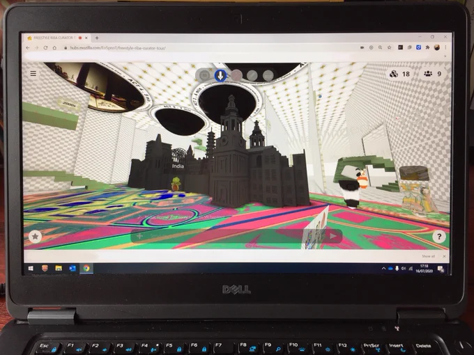 A view of the RIBA's VR Fresstyle exhibition on the screen of a laptop.