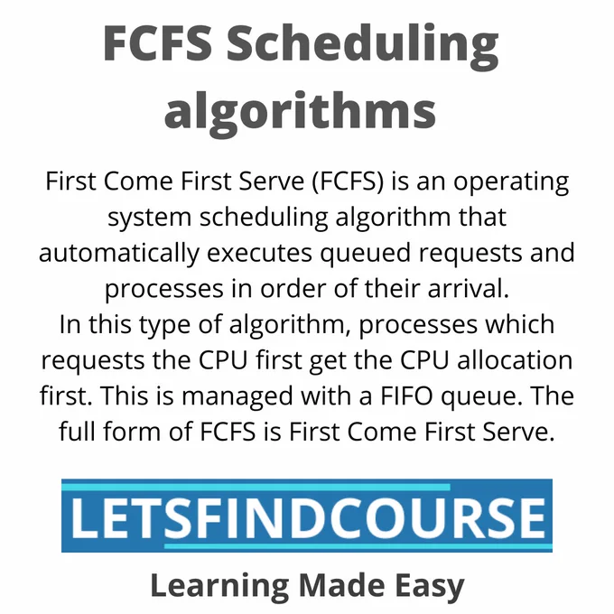 FCFS - Operating System Scheduling Algorithm