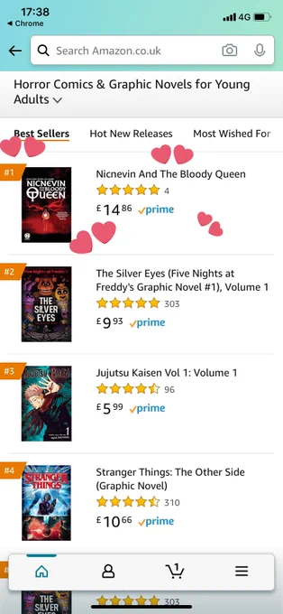Nicnevin and the bloody queen is number one in the ya horror comic chart