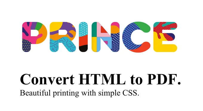 Screenshot of a PDF produced by the development version of Prince. It shows colourful text rendered using the Fattern SVG in OpenType font.