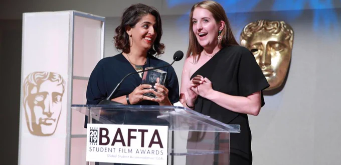 Filmmakers at BAFTA podium
