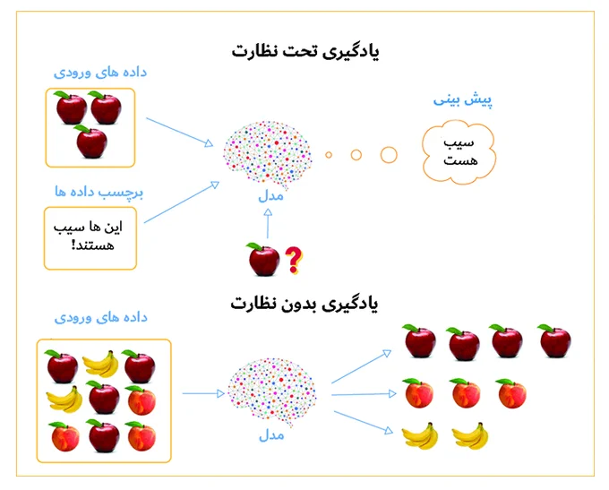 مقایسه یادگیری تحت نظارت و بدون نظارت