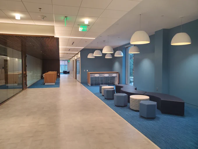 Indoor study areas in Science and Technology Building