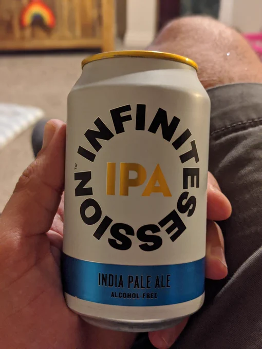 Can of infinite session IPA beer