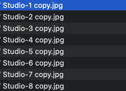 Starting with files that end with " copy"