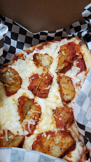 Meatball pizza from SWITCH Food Hall at 7725Connect