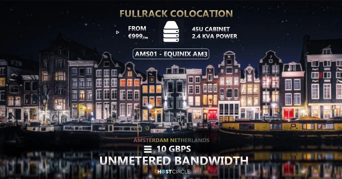 HostCircle Amsterdam 45U Full Rack Colocation