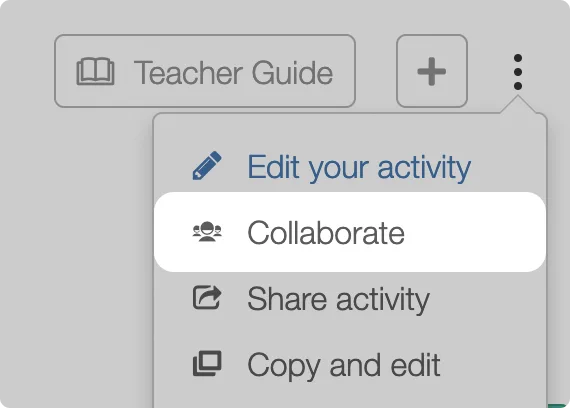 Image showing the menu with Collaborate.