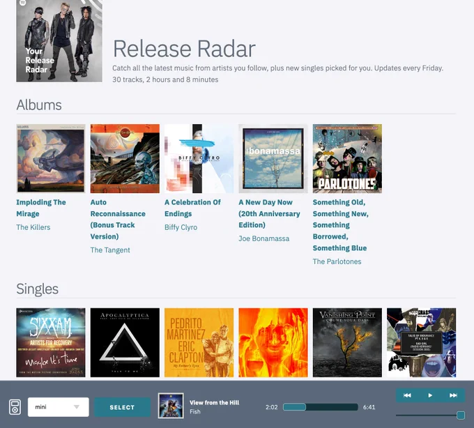 Release radar with latest releases
