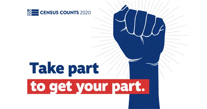 Graphic shows a large raised fist and says "Take part to get your part."