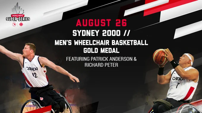August 26 schedule: Sydney 2000 men's wheelchair basketball gold medal ft. Patrick Anderson and Richard Peter