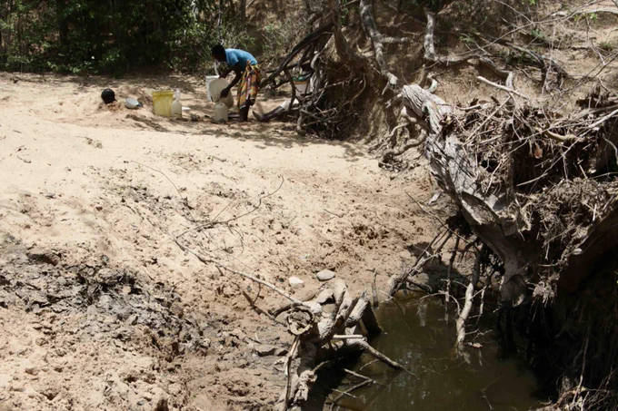 These women are fetching water 4km into the forest from their homes. Wild animals also drink from the same wells. 