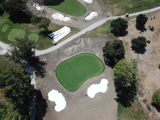 Hole 8 Foreground and Hole 4 at the top of the photo