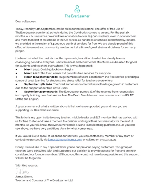 End of COVID Open Letter