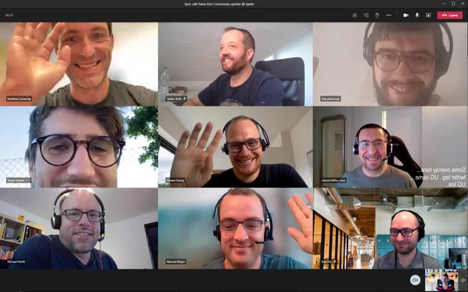 Group of people in a Microsoft Teams call
