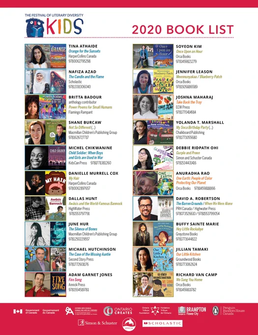 Children’s Book list for the 2020 FOLD Kids Book Fest. For details, please email info@thefoldcanada.org