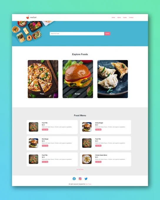 Restaurant Website Design - Learn Web Design Online, Vijay Thapa.