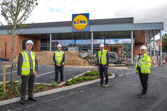 left to right Mark Robson, Leader of Hambleton District Council / Frank Kofler, Managing Director of Castlehouse Construction / Jonathan Stubbs, Wykeland Development Director and a CNDCL Board member / Gemma Lennon, Head of Marketing of Castlehouse Construction