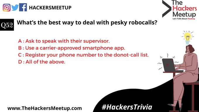"Hackers Trivia" - Quiz Mania for Cyber Security Geeks."
Participate in 100 days of Cyber Security Quiz Competition for fun, test your knowledge, proficiency and stand a chance to get featured & win exciting prizes. So hold your breathe and don't miss out any questions.
You can also Participate in quiz at Instagram and LinkedIn.
Drop your answer in Comment.
#HackersTrivia #THMIndia #THMJuly2020 #TheHackersMeetup #HackFromHome #LearnFromHome #KeepHacking #THMExperts #EthicalHacking #CyberSecurity #SecurityVue #HackerSociety #MakingInternetSafe