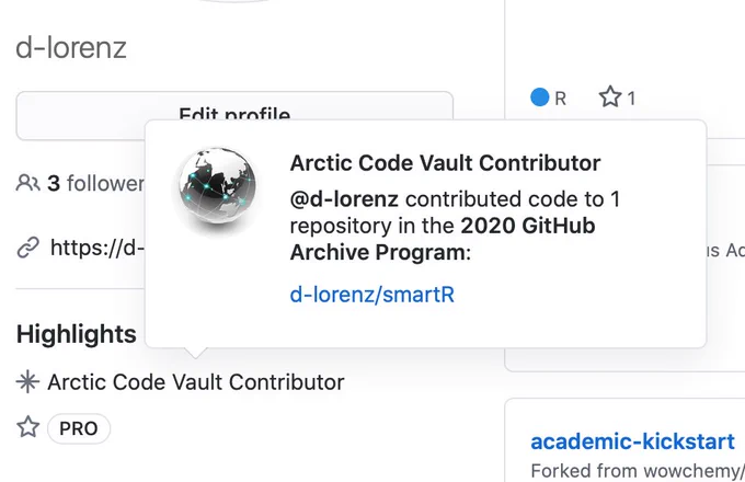 Highlights of the new badge on the GitHub profile