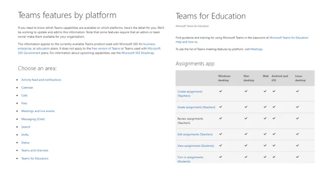 Picture of Teams EDU matrix