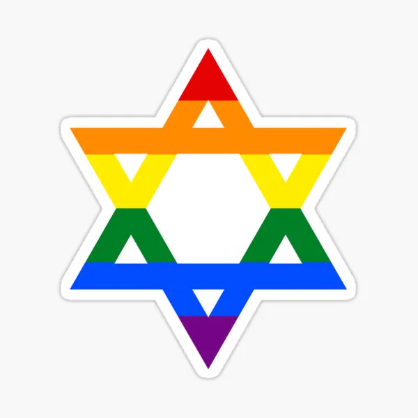 Star of David incorporating the LGBTQ rainbow flag