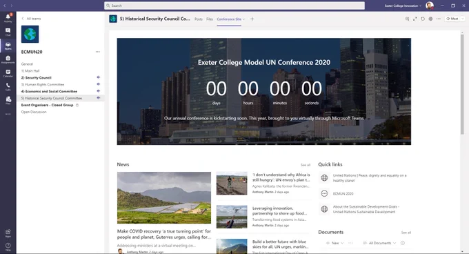 Exeter College Model United Nations Conference - Held virtually using Microsoft Teams!