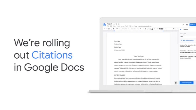We're rolling out citations in Google Docs