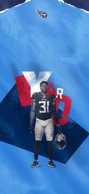 Kevin Byard of the Tennessee Titans in a typographically-focused wallpaper