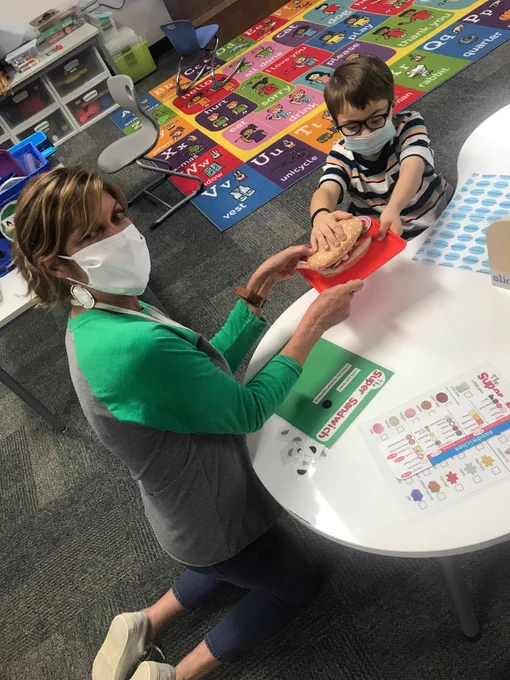 Lunch in the Life Skills Lab served by a master sandwich chef.@MrsBeecherTCE #TCETexans #CISDlearns