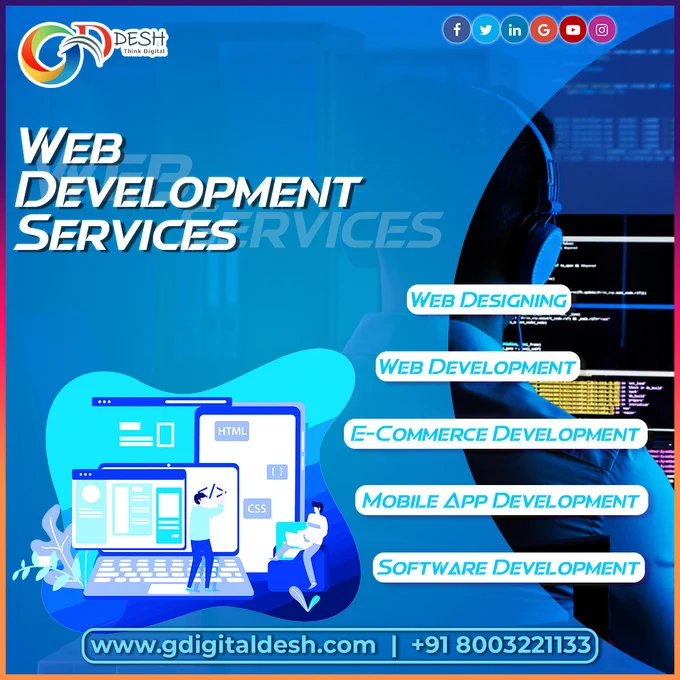 👍👍Your website should answer and explaining how your services and process provide value to your clients. and it should be unique from other firms in the industry so that you can differentiate yourself from your competitors.
👉Our web design services focus on the nature of your business and what you need for a fruitful online presence to ultimately push revenues further up.
👉G Digital Desh is a prominent website development company in Jaipur and serves its clients with the best solutions.🚀🚀🚀🚀🚀🚀
....................................................................................
*****Some of the key points*****
...................................................................................
👉Identify your unique value proposition
👉Include the essential and Premium content
👉Blog
👉Services information
👉Portfolio
👉Process
👉client testimonials
👉SEO Friendly
👉SSL Certificate
👉Responsive
👉Dynamic