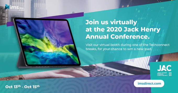 Attending the Jack Henry Virtual Conference #TheJAC next week? Be sure to stop by our virtual booth, October 13th-15th. Connect with our team and learn how #IMS can help you win the #AI race. For future success, you must look beyond #IVRs, #chatbots and simple automation. The journey towards success is guided by the key principles of democratization, co-creation, sharing, and integrating ecosystems. 



IMS, Inc. | Mark Vanderpool

  

#Automation #Artificialintelligence #Banks #Bots #ProcessAutomation #CallCenterAutomation #ConversationalBanking #CreditUnions #CustomerEngagement #CustomerExperience #Data #DigitalTransformation #DigitalWorkforce #FinancialServices #FutureProofing #HumanInTheLoop #HyperAutomation #Innovation #IntelligentDigitalWorkers #MachineLearning #Success #Technology #Userexperience #VirtualAssistants