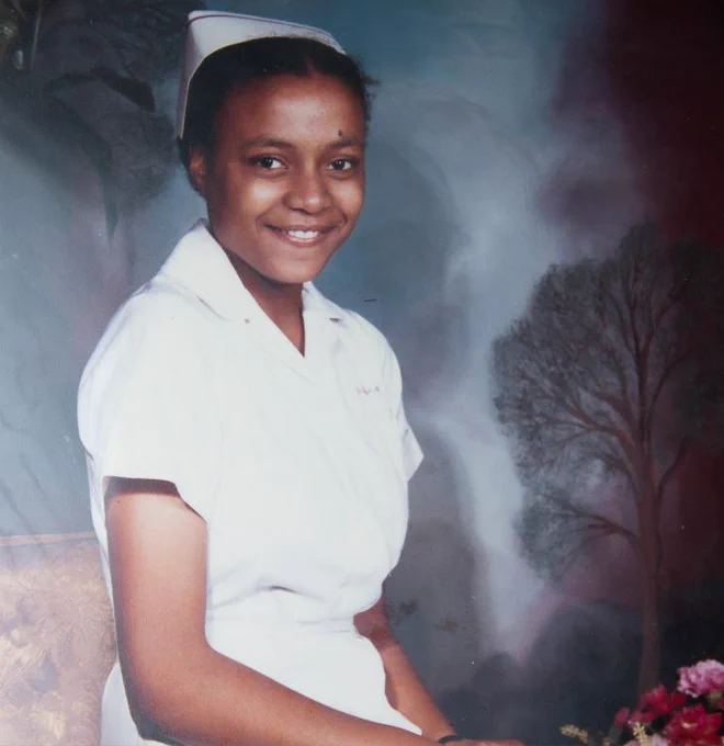 Andrea as a newly qualified nurse.