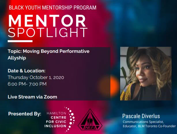 Please Join us and Pascale Diverlus tonight at 6pm for a live stream discussing "Moving Beyond Performative Allyship" 
#BlackYouthMentorship #ProgressHamOnt #HamOnt