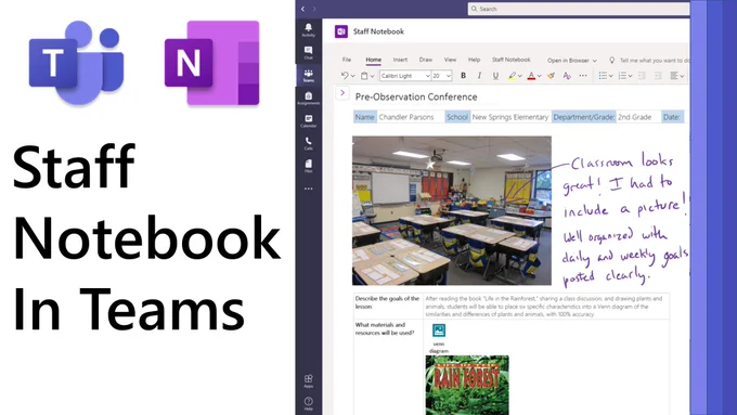 Picture of a OneNote Staff Notebook in Teams