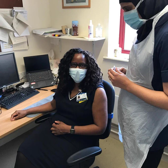Hilary, BMEC's general manager getting her flu jab!