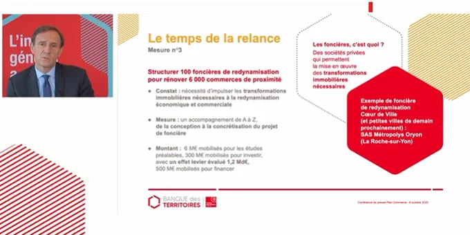 Le temps de la relance, mesure 3 : structurer 100 foncières de redynamisation pour 6000 commerces de proximité