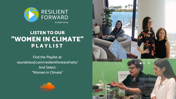 #Women play a very important role in the #climatechange movement. Check out our playlist "Women in Climate" and listen to these amazing women doing the work to bring un into a #resilient future: https://soundcloud.com/resilientforward/sets/women-in-resiliency  @sequil @ultra @CLEOInstitute @MiamiBeachNews #BiscayneBay 