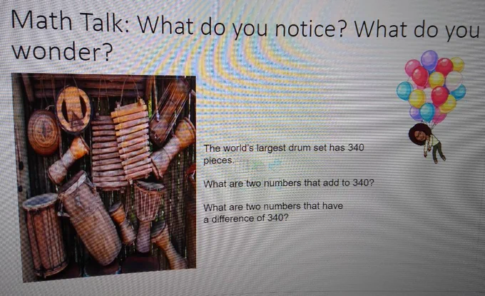 A picture of a math talk is displayed.