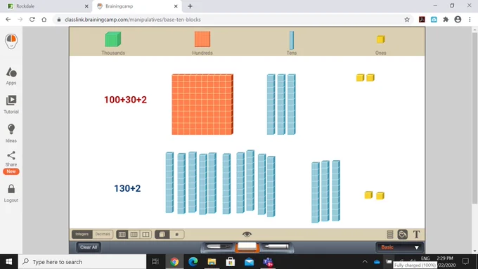 Student work using braining camp is shown.