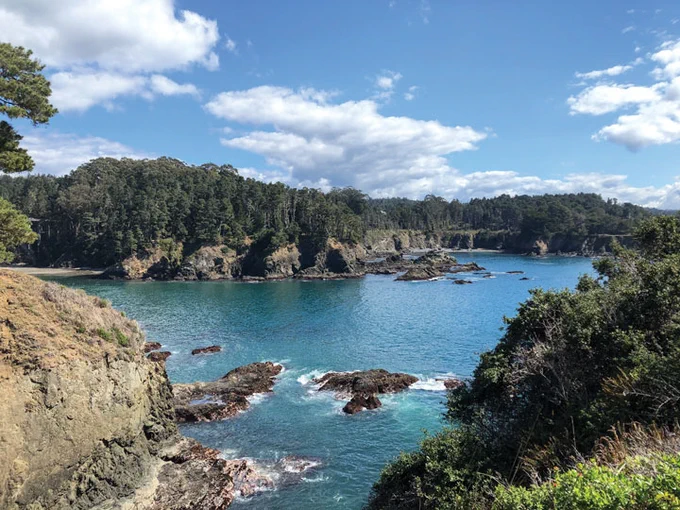 MENDOCINO COAST Russian Gulch, one of several California state parks in Mendocino County, offers scenic vistas of the rugged Pacific shoreline.