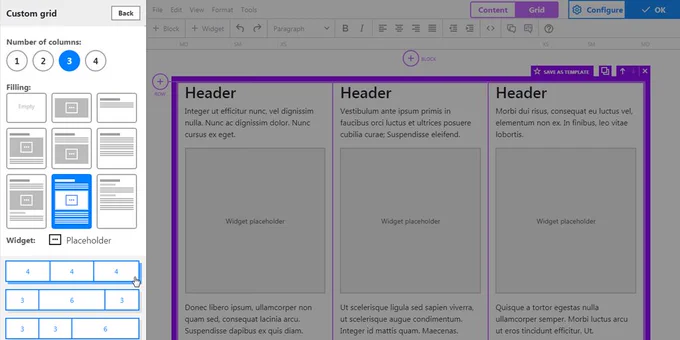 Design modern HTML pages with Bootstrap block builder
