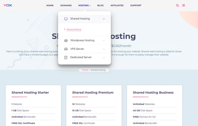 What is shared web hosting?
